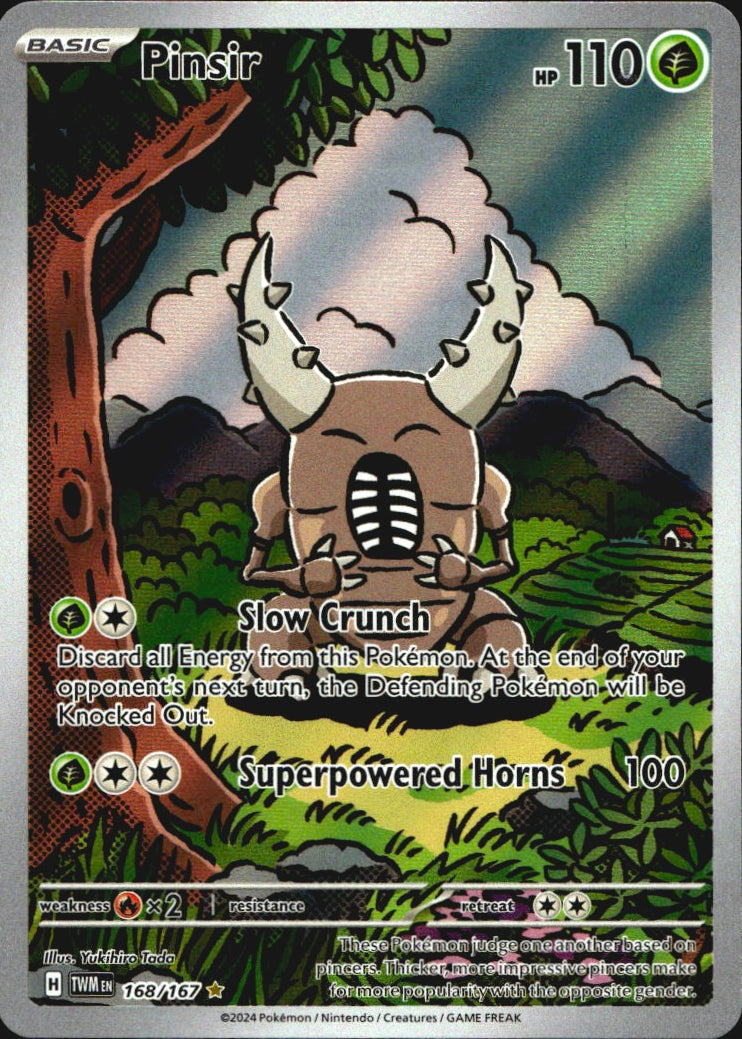 Pinsir 168/167 Twilight Masquerade Illustration Rare Pokemon Holo Near Mint