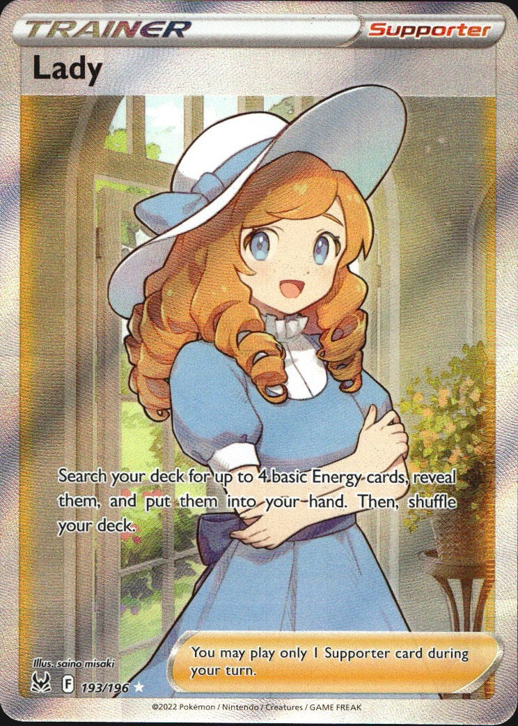 Lady 193/196 Lost Origin Ultra Rare Pokemon Holo Near Mint