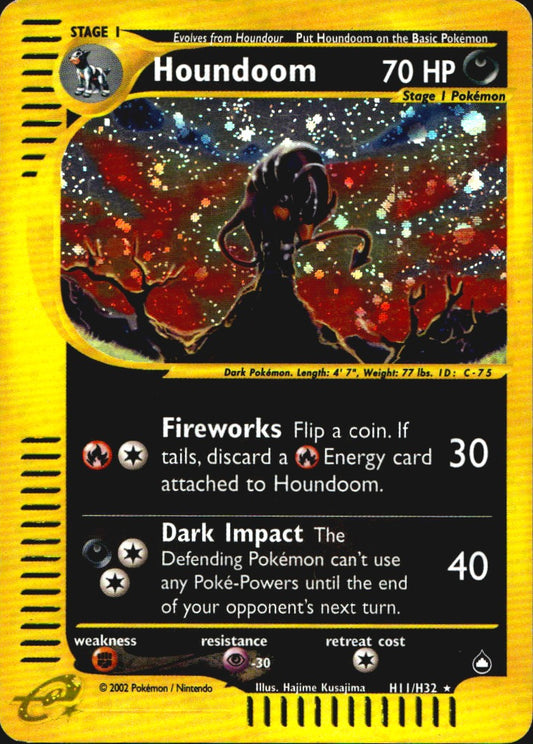 Houndoom H11/H32 Holo Rare Aquapolis Pokemon Lightly Played