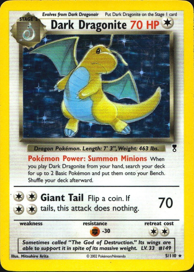 Dark Dragonite 5/110 Legendary Collection Holo Rare Pokemon Heavily Played