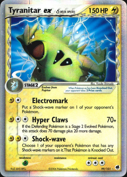 Tyranitar ex 99/101 Dragon Frontiers Holo EX Rare Pokemon Near Mint