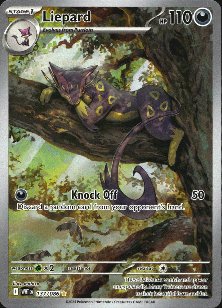 Liepard 137/086 White Flare Illustration Rare Pokemon Holo Near Mint