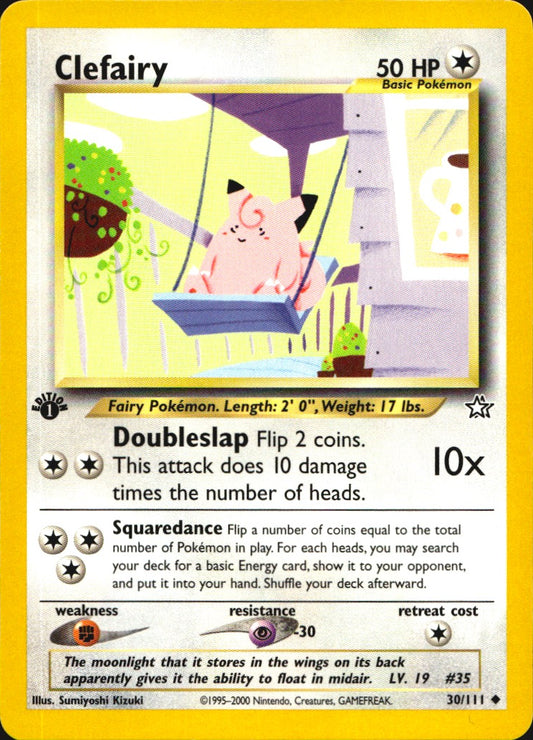 Clefairy 30/111 Uncommon Neo Genesis Pokemon 1st Edition Near Mint