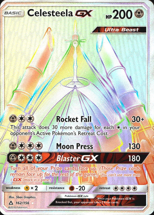 Celesteela GX 162/156 Ultra Prism Rainbow Rare Pokemon Holo Near Mint