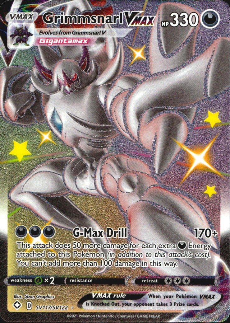 Grimmsnarl VMAX SV117/SV122 Shining Fates Shiny Vault Holo VMAX Rare Pokemon NM