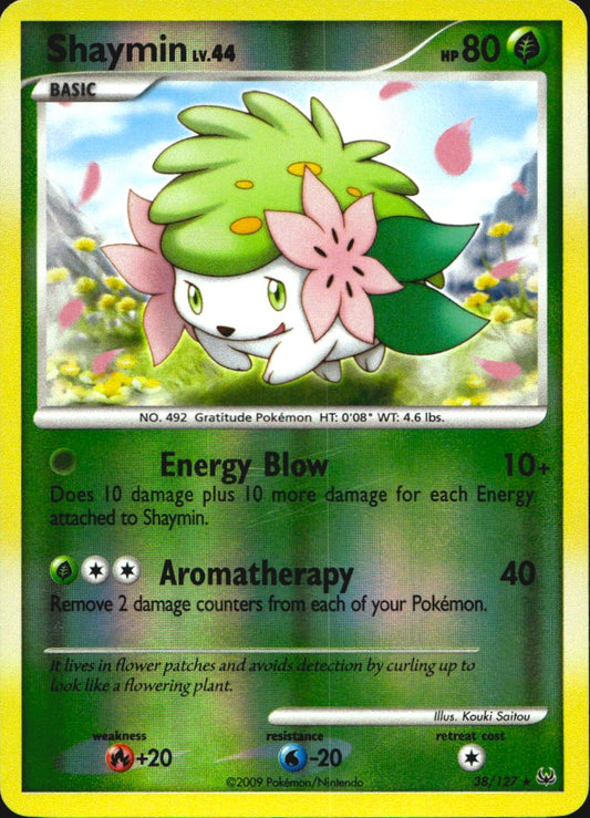Shaymin 38/127 Platinum Rare Pokemon Reverse Holo Near Mint