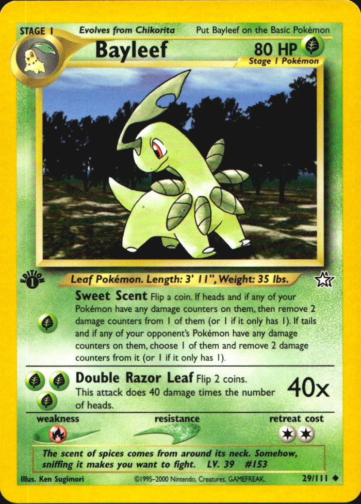 Bayleef 29/111 Uncommon Neo Genesis Pokemon 1st Edition Near Mint