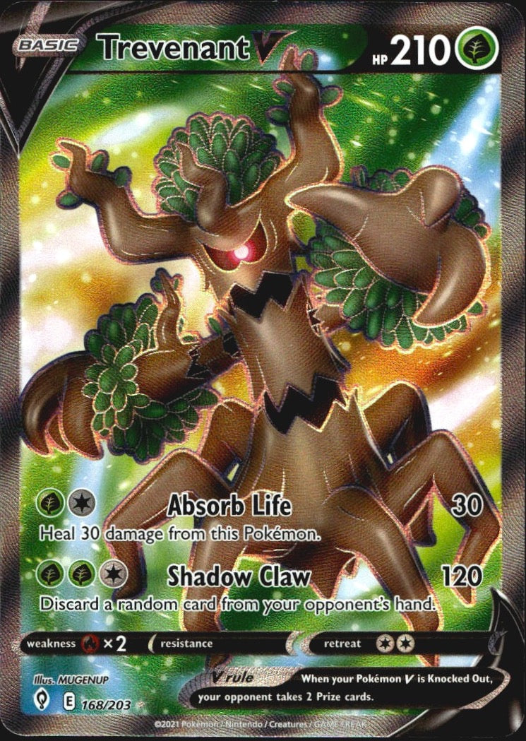 Trevenant V 168/203 Evolving Skies Ultra Rare Pokemon Holo Near Mint