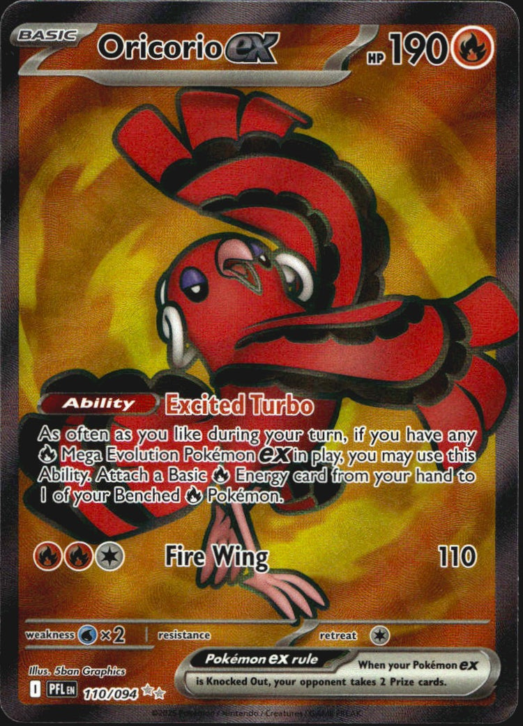 Oricorio ex 110/094 Phantasmal Flames Ultra Rare Pokemon Holo Near Mint