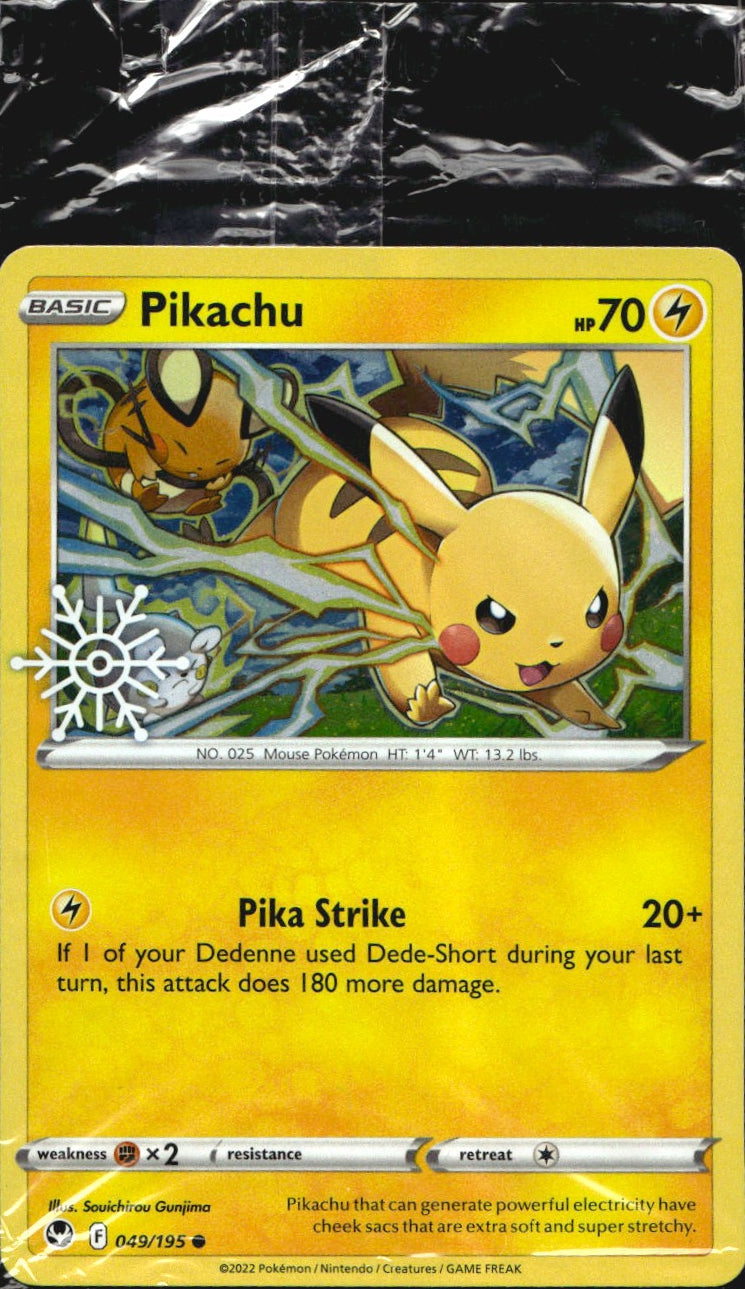 Pikachu 049/195 Snowflake Stamped Sealed Promo