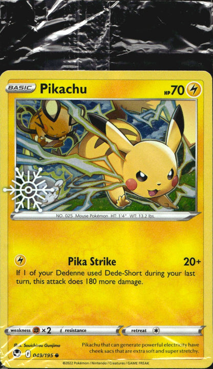 Pikachu 049/195 Snowflake Stamped Sealed Promo