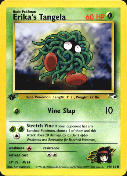 Erika's Tangela 79/132 Gym Heroes Common Pokemon 1st Edition Near Mint