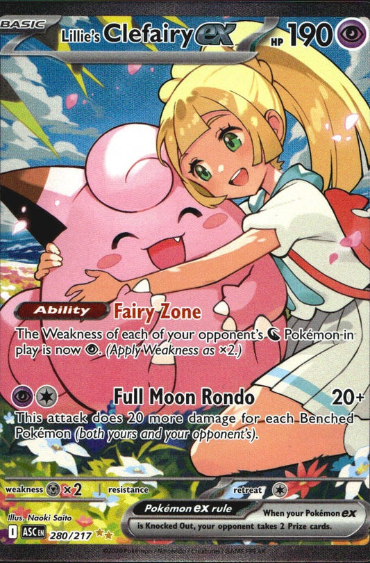 Lillie's Clefairy ex 280/217 Ascended Heroes Pokemon Holo NM