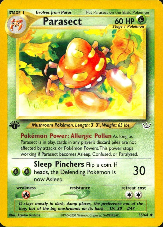 Parasect 35/64 Neo Revelation Uncommon Pokemon 1st Edition Near Mint