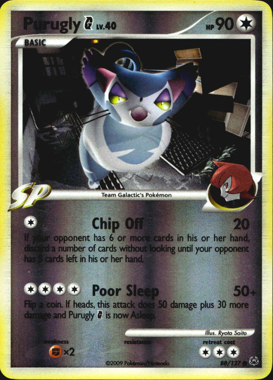 Purugly G 88/127 Platinum Common Pokemon Reverse Holo Near Mint