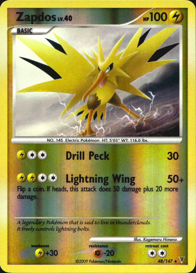 Zapdos 48/147 Supreme Victors Rare Pokemon Reverse Holo Near Mint
