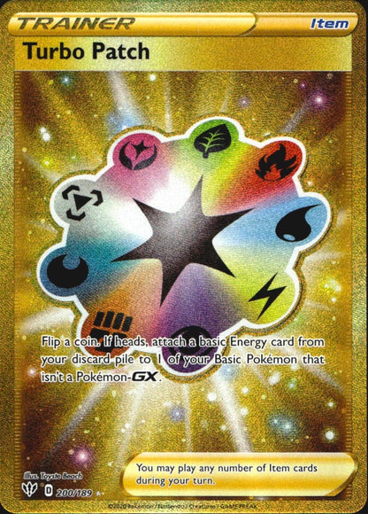 Turbo Patch 200/189 Secret Rare Darkness Ablaze Pokemon Near Mint