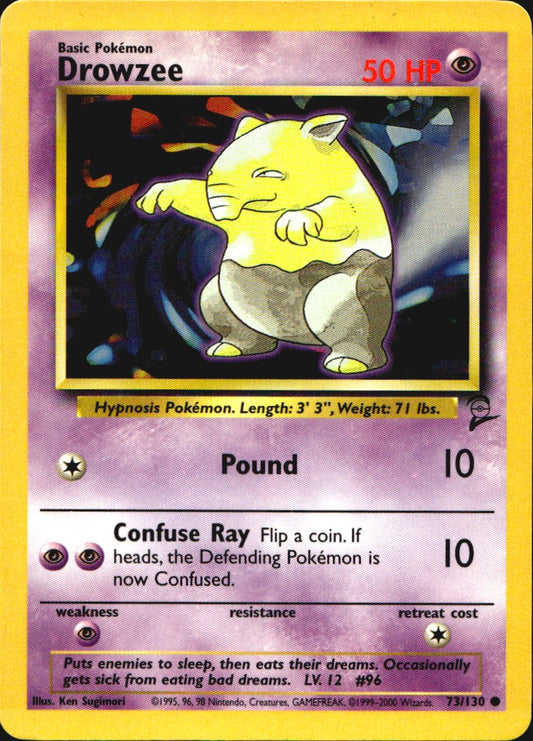 Drowzee 73/130 Base Set 2 Common Pokemon Near Mint
