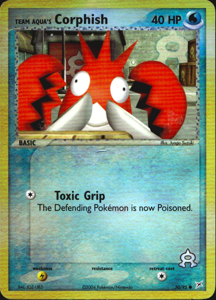Team Aqua's Corphish 50/95 Team Magma vs Team Aqua Pokemon Reverse Holo MP