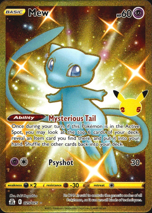 Mew 025/025 Holo Rare Celebrations Pokemon Lightly Played