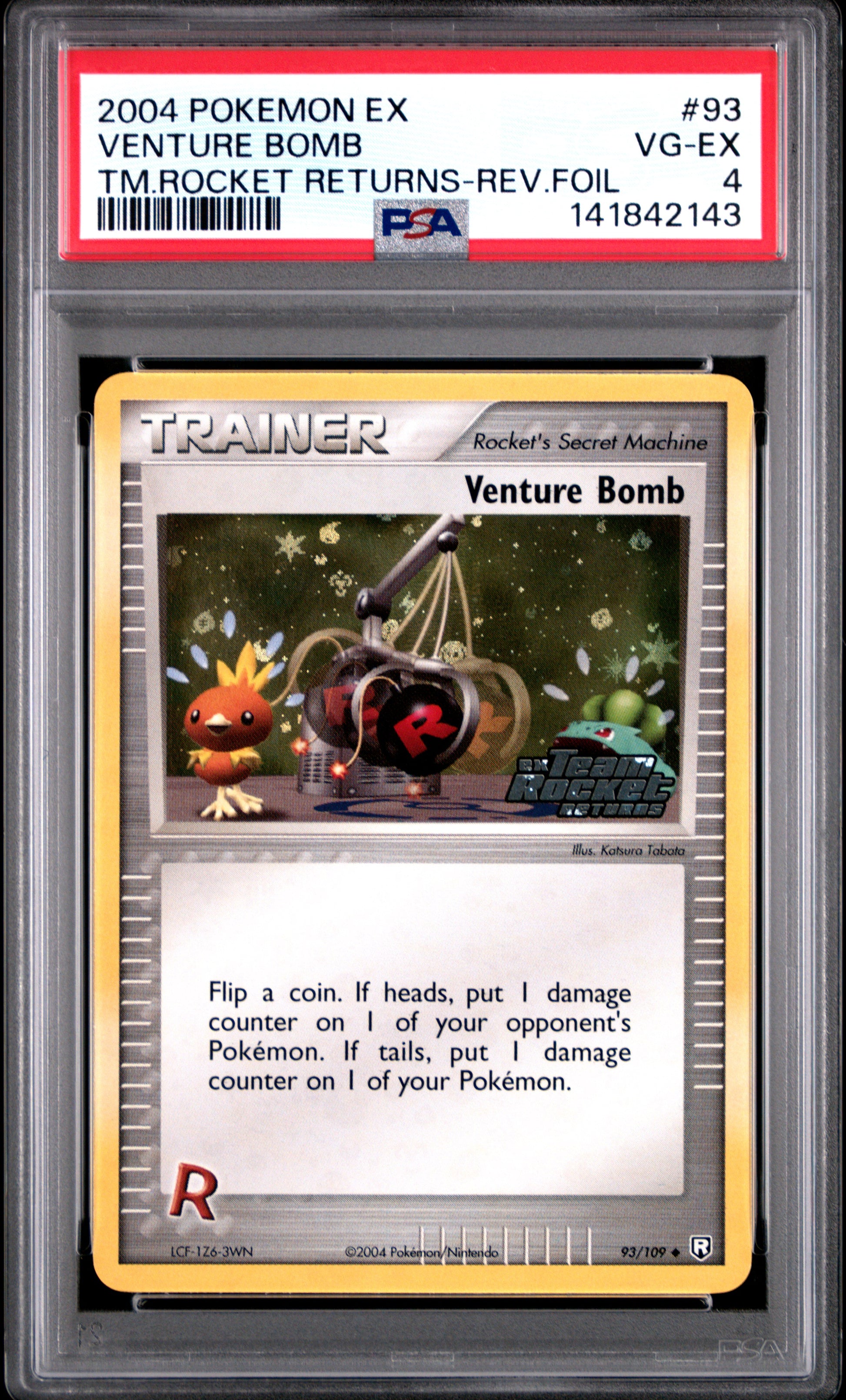 Venture Bomb Reverse Holo 93/109 Team Rocket Returns Pokemon PSA 4