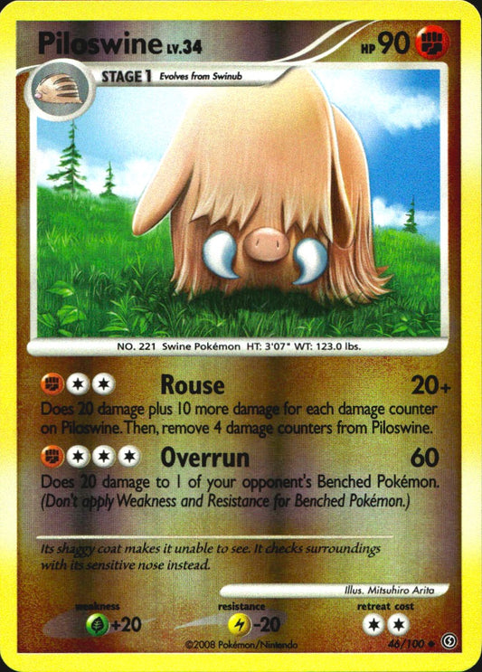 Piloswine 46/100 Stormfront Uncommon Pokemon Reverse Holo Near Mint