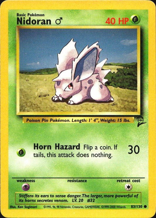Nidoran M 83/130 Base Set 2 Common Pokemon Near Mint