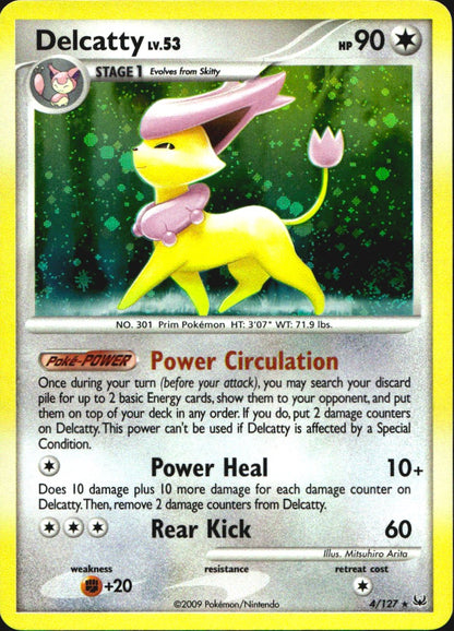 Delcatty 4/127 Platinum Holo Rare Pokemon Lightly Played