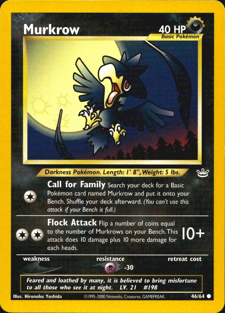 Murkrow 46/64 Common Neo Revelation Pokemon Near Mint