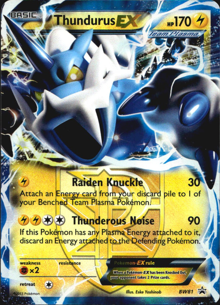Thundurus EX (Team Plasma) BW81 Black And White Promo Holo Promo Pokemon NM