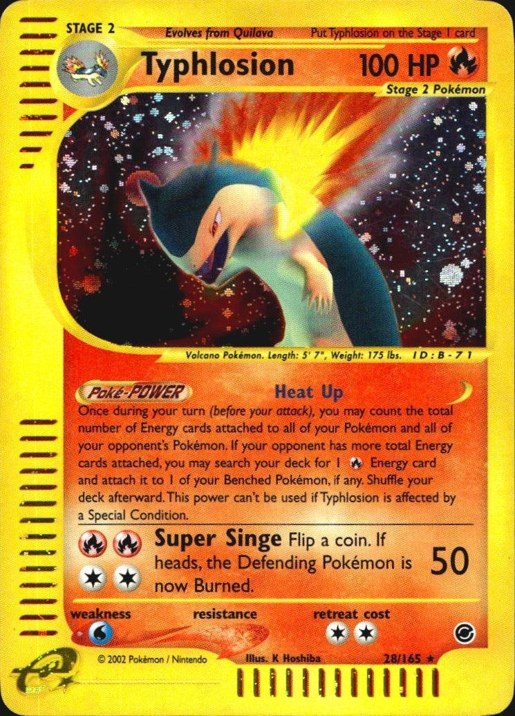 Typhlosion 28/165 Holo Rare Expedition Base Set Pokemon Lightly Played