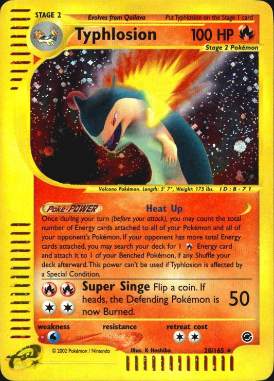 Typhlosion 28/165 Holo Rare Expedition Base Set Pokemon Lightly Played