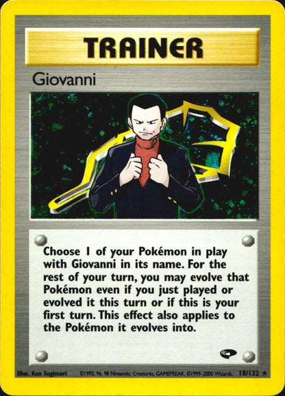 Giovanni 18/132 Rare Gym Challenge Pokemon Unlimited Holo Near Mint