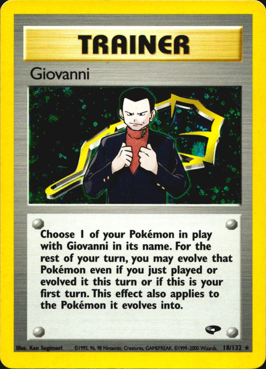 Giovanni 18/132 Rare Gym Challenge Pokemon Unlimited Holo Near Mint