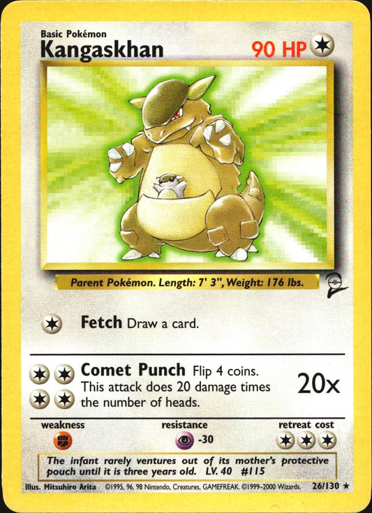 Kangaskhan 26/130 Base Set 2 Rare Pokemon Near Mint