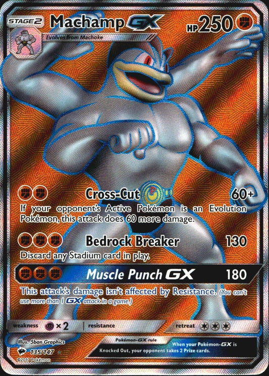 Machamp GX 135/147 Burning Shadows Ultra Rare Pokemon Holo Near Mint