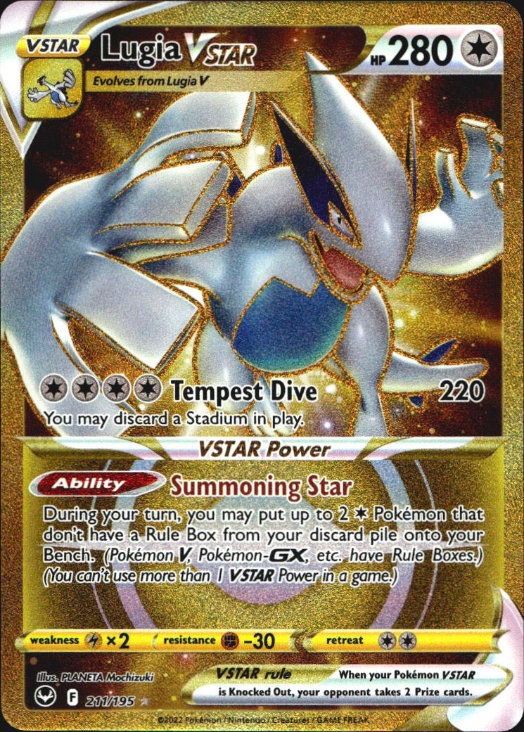 Lugia VSTAR 211/195 Secret Rare Silver Tempest Pokemon Near Mint