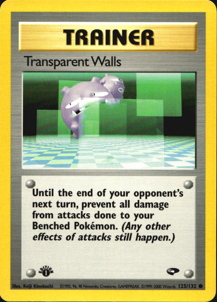 Transparent Walls 125/132 Gym Challenge Common Pokemon 1st Edition Near Mint
