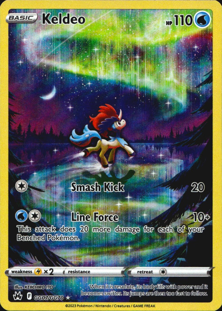 Keldeo GG07/GG70 Crown Zenith Galarian Gallery Holo Pokemon NM