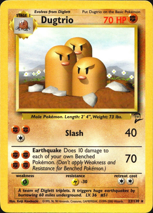 Dugtrio 23/130 Base Set 2 Rare Pokemon Near Mint