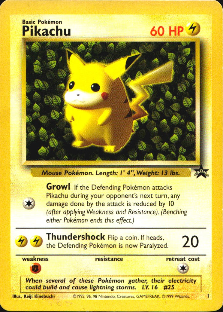 Pikachu 1 Wizards Black Star Promos Promo Pokemon Lightly Played