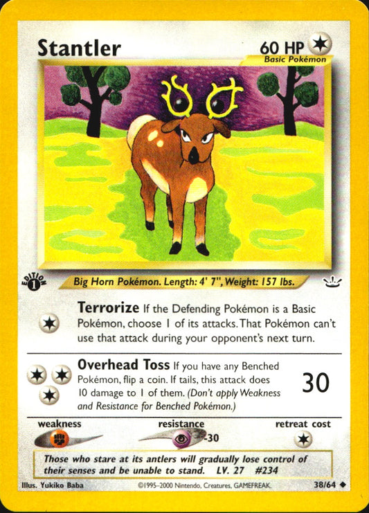 Stantler 38/64 Neo Revelation Uncommon Pokemon 1st Edition Near Mint
