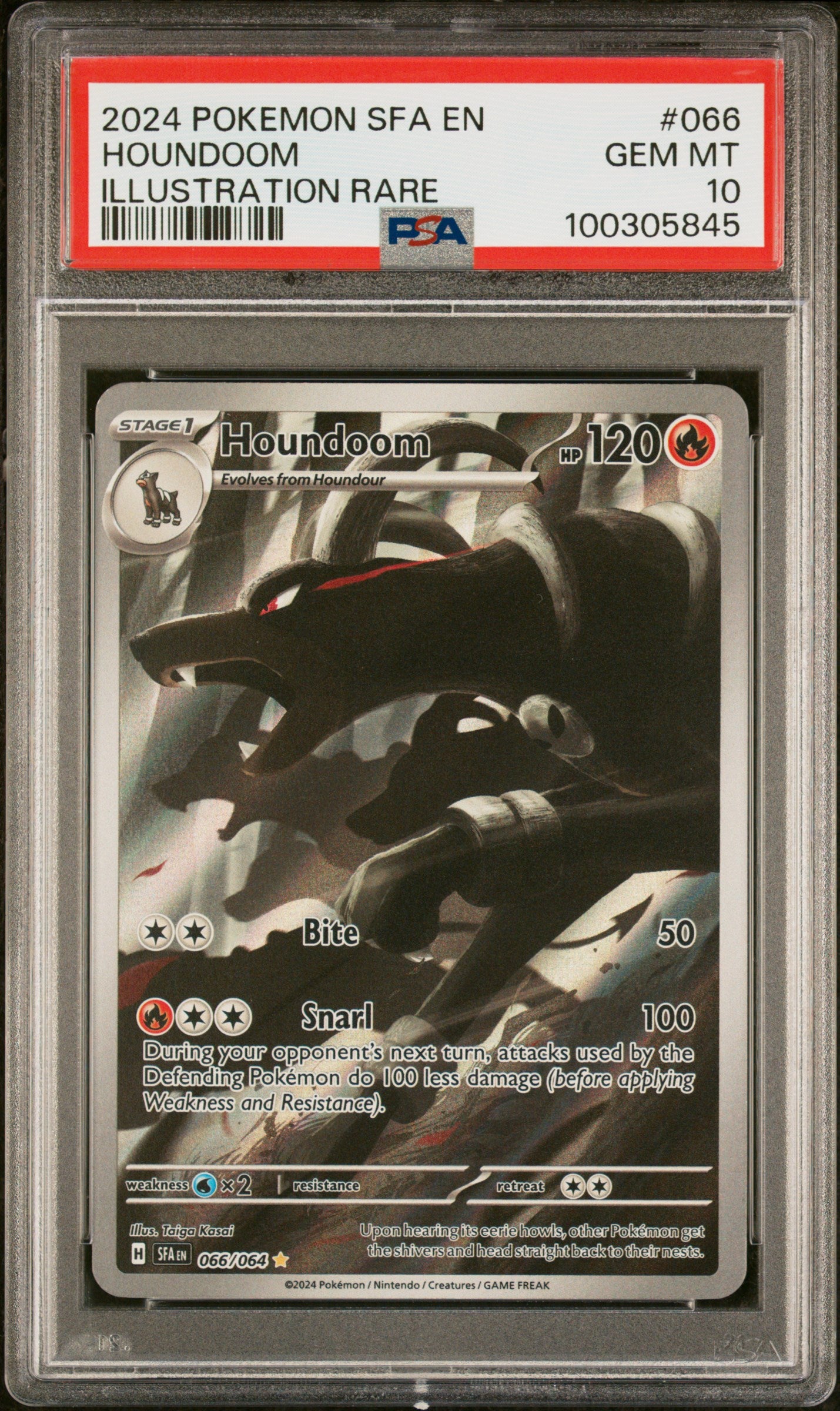 Houndoom 066/64 Illustration Rare Sfa En-shrouded Fable Pokemon PSA 10