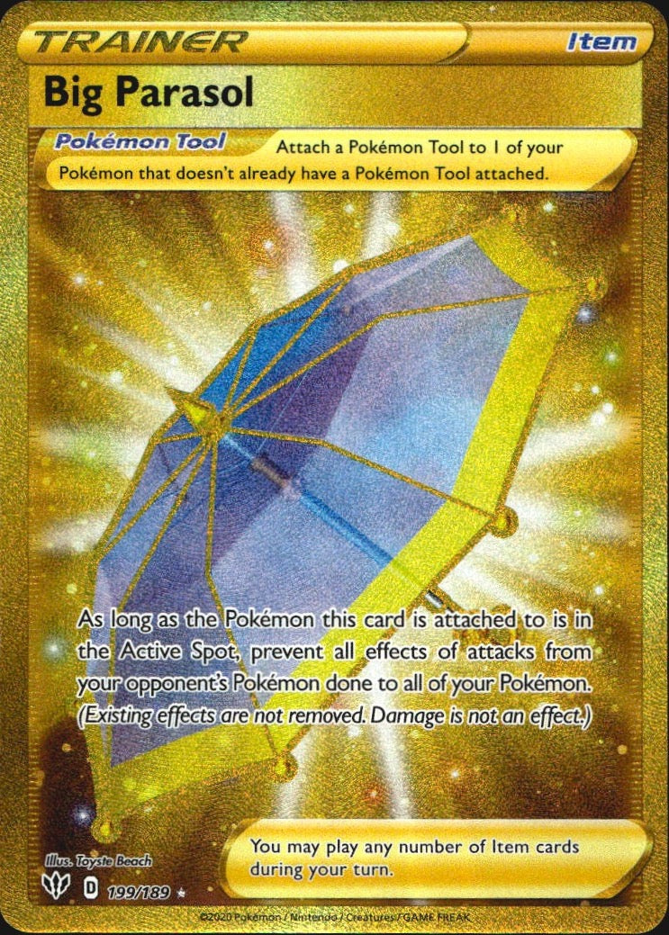 Big Parasol 199/189 Darkness Ablaze Secret Rare Pokemon Holo Near Mint