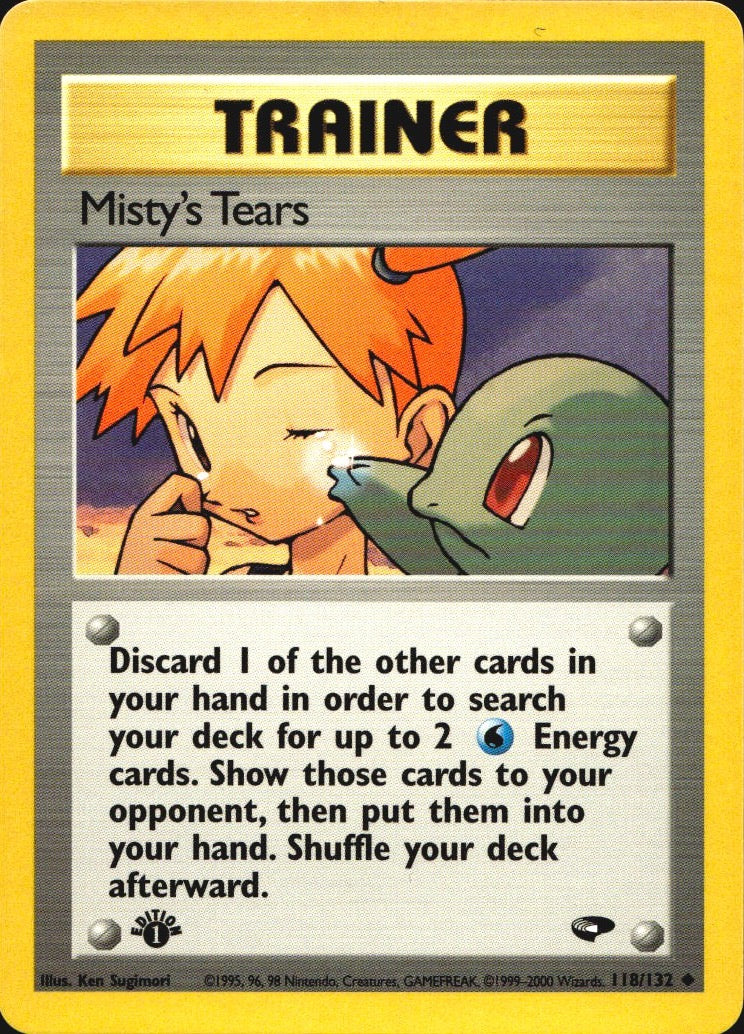 Misty's Tears 118/132 Gym Challenge Uncommon Pokemon 1st Edition Near Mint