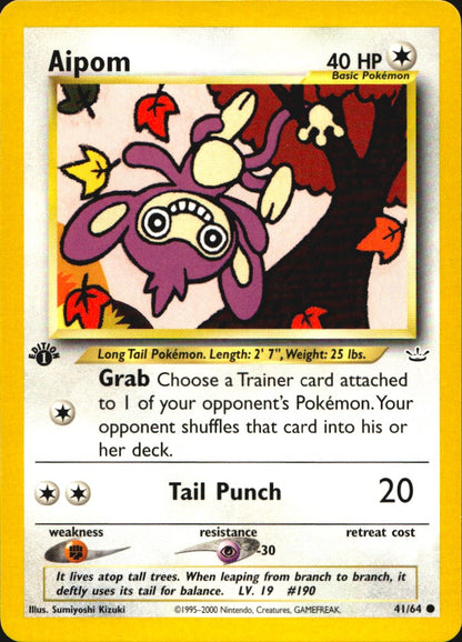 Aipom 41/64 Neo Revelation Common Pokemon 1st Edition Near Mint
