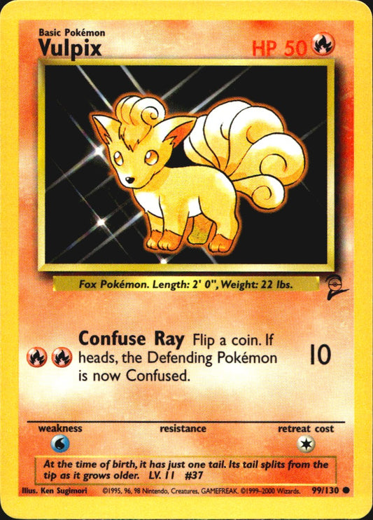 Vulpix 99/130 Base Set 2 Common Pokemon Near Mint