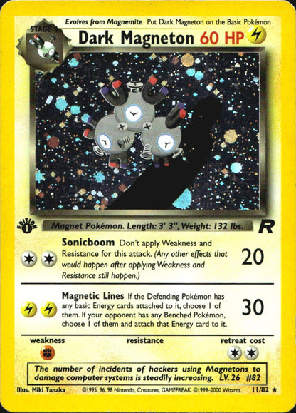 Dark Magneton 11/82 Holo Rare Team Rocket Pokemon 1st Edition Holo LP