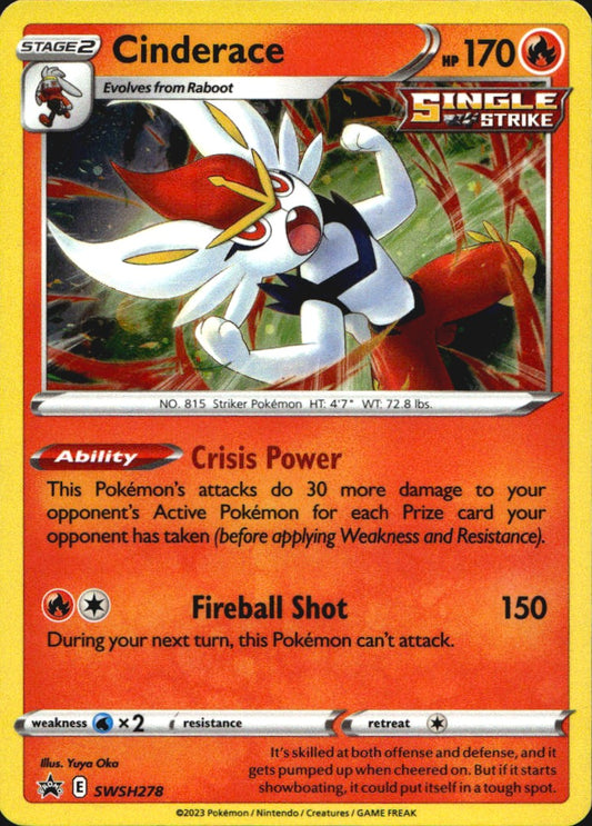 Cinderace SWSH278 Holo Promo Sword & Shield Promo Pokemon Near Mint