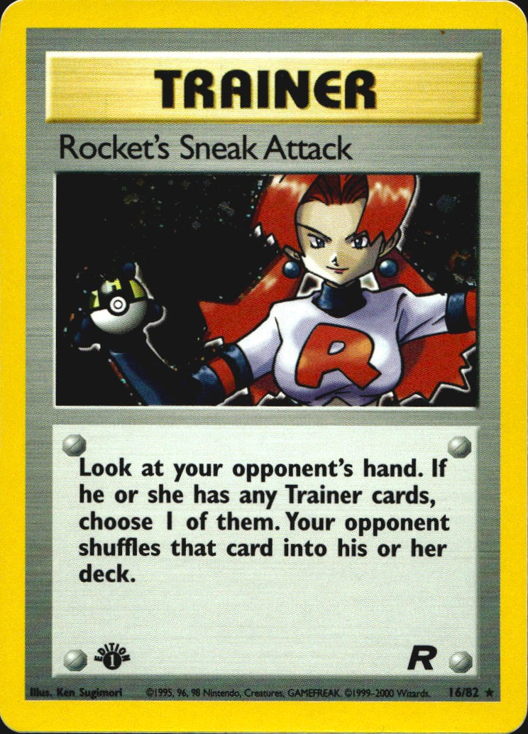 Rocket's Sneak Attack 16/82 Rare Team Rocket Pokemon 1st Edition Holo Near Mint